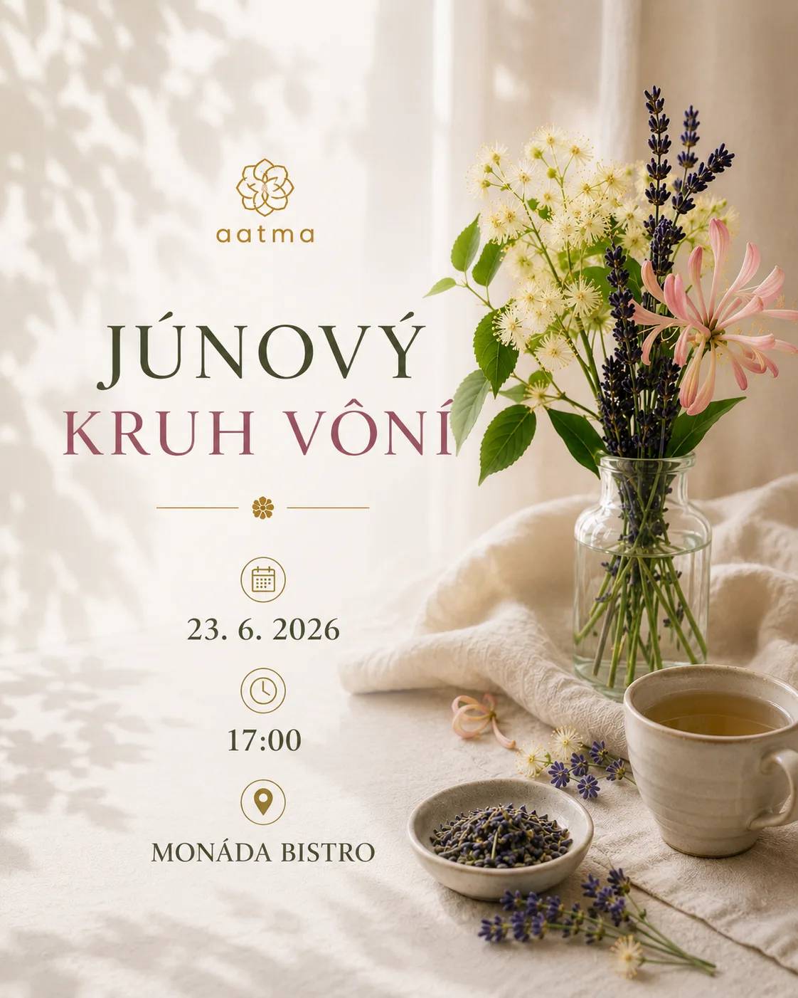 Aatma kruh vôní — júnový večer pod lipou