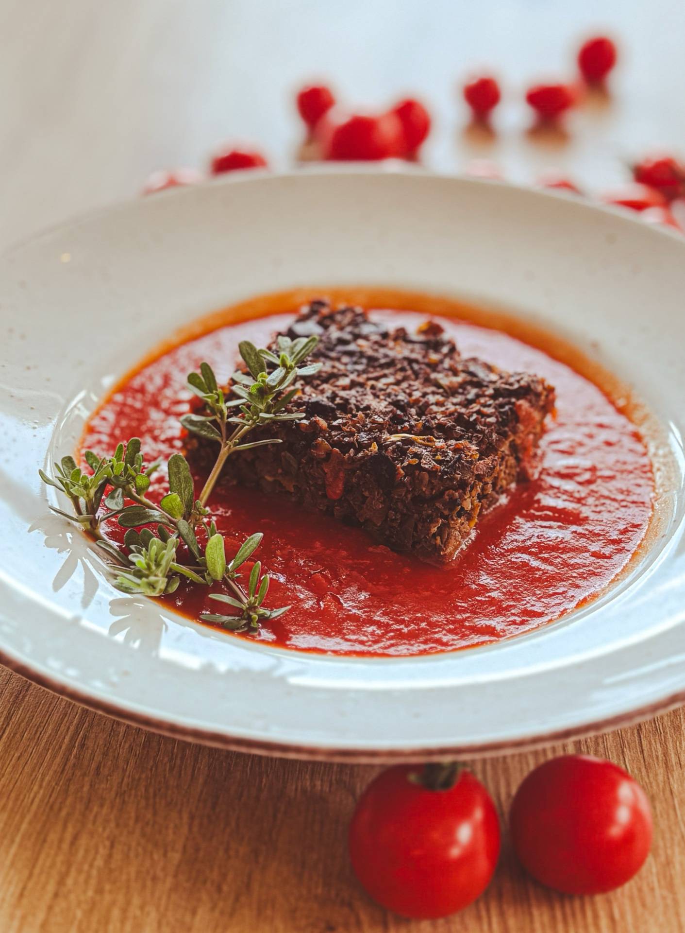 Zapekaný pohánkový nákyp s tofu a paradajkovou omáčkou
